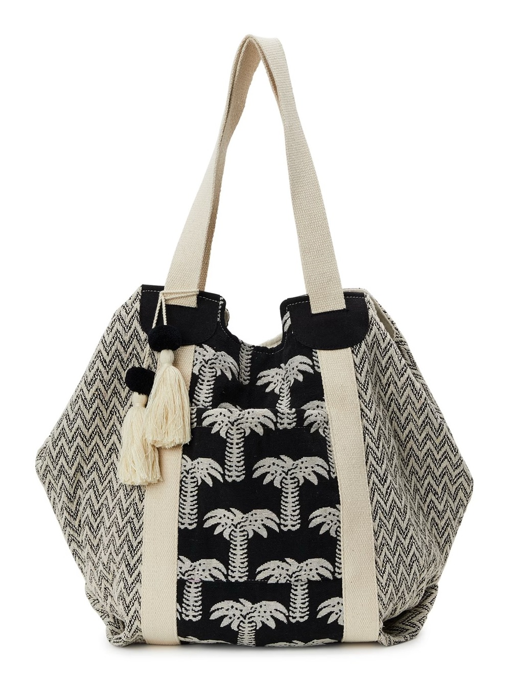 No Boundaries Woven Beach Tote Handbag Pal Tree Design